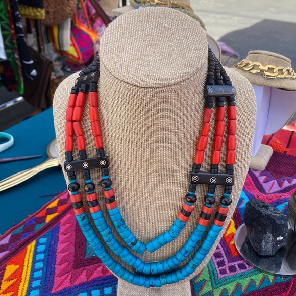 Jewelry - Blue and Red Multi Stone Necklace